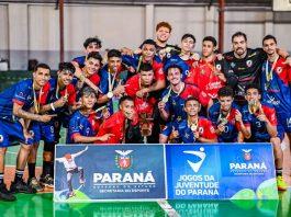 Equipe Sub-17 de handebol masculino de Cambé campeã dos Jogos da Juventude do Paraná 2024 – Foto: Divulgação