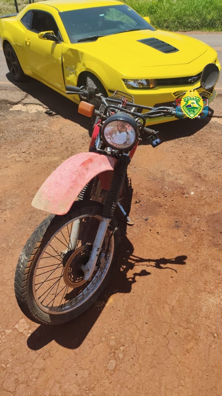 Motociclista de Cambé fica ferido em colisão na PR-435 em Congonhinhas