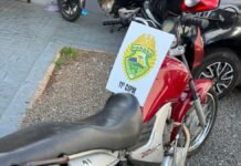 Motocicleta roubada é recuperada pela PM no Jardim Ana Rosa