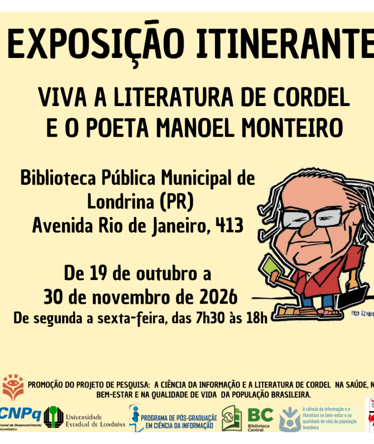 Exposição de literatura de cordel destaca Manoel Monteiro na Biblioteca Municipal