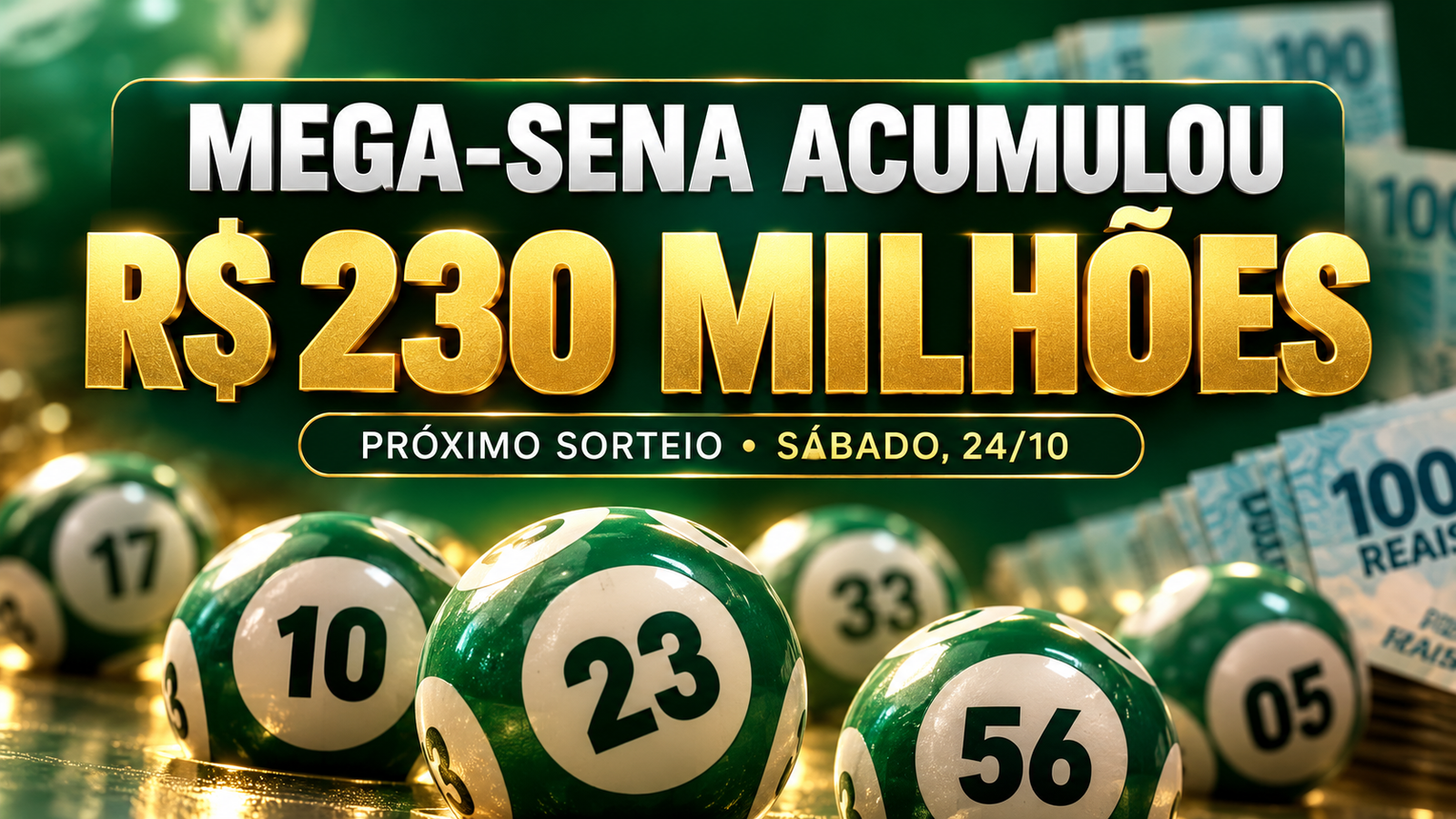 Mega-Sena acumula e prêmio chega a R$ 230 milhões -