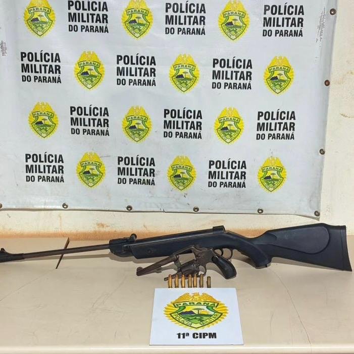 PMPR apreende armas e prende homem por violência doméstica no Jardim Ana Rosa